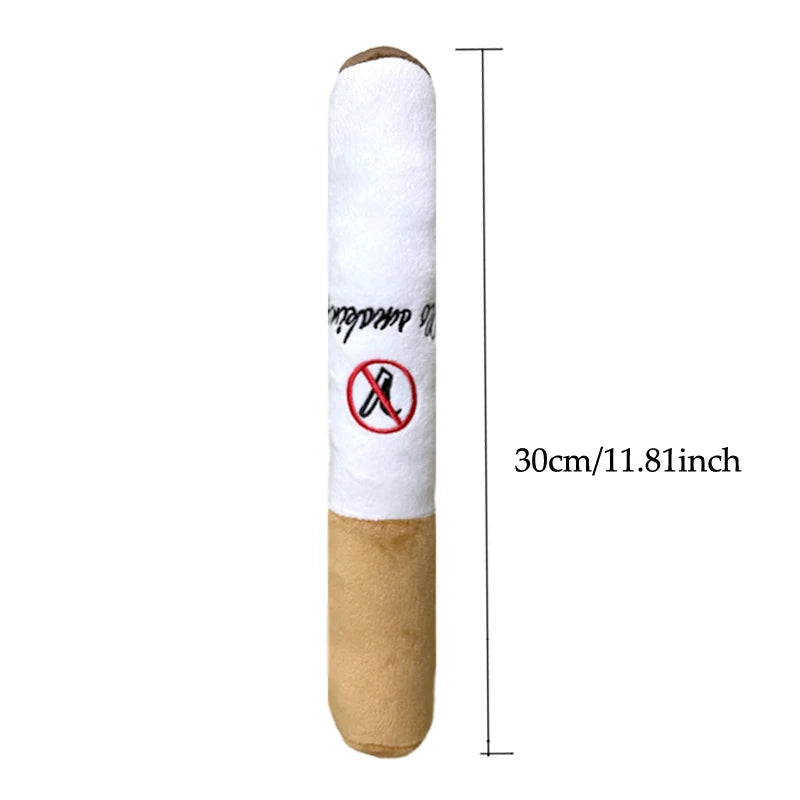 Plush Cigar Squeak Toy for Dogs Interactive Chew