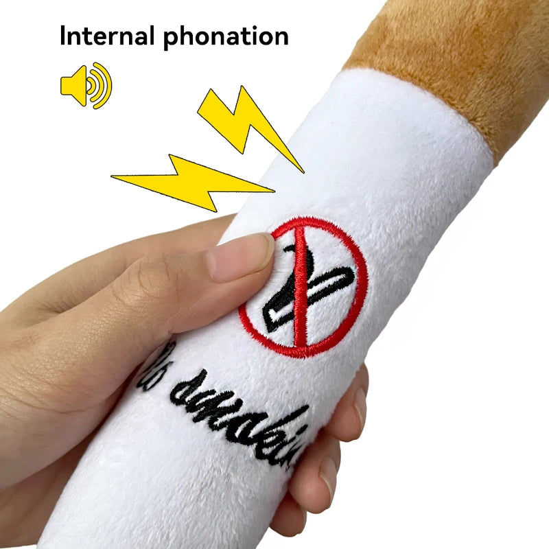Plush Cigar Squeak Toy for Dogs Interactive Chew