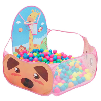 120cm Kids Playpen Ball Pool with Basketball Hoop