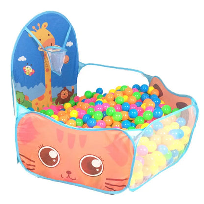 120cm Kids Playpen Ball Pool with Basketball Hoop