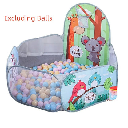 120cm Kids Playpen Ball Pool with Basketball Hoop