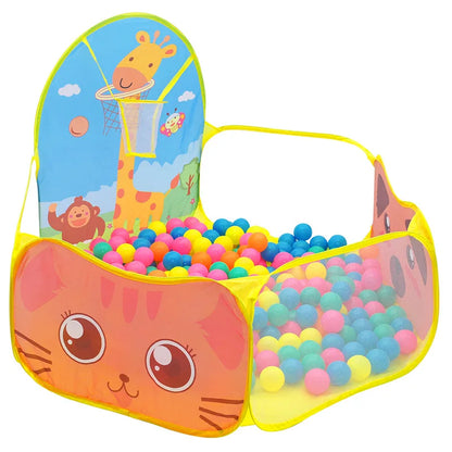 120cm Kids Playpen Ball Pool with Basketball Hoop