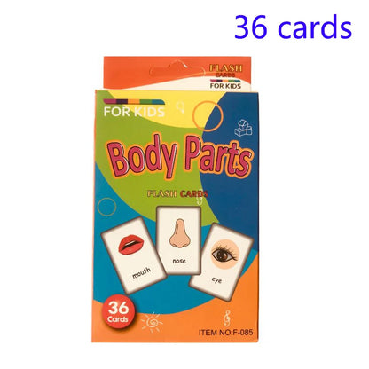 Children Cognition Cards - Body Parts, Animals, Fruits Flashcards
