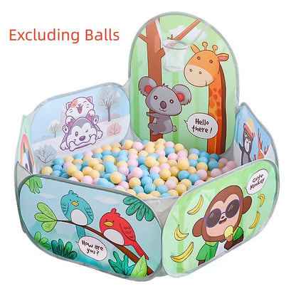 120cm Kids Playpen Ball Pool with Basketball Hoop