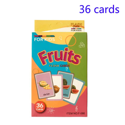 Children Cognition Cards - Body Parts, Animals, Fruits Flashcards