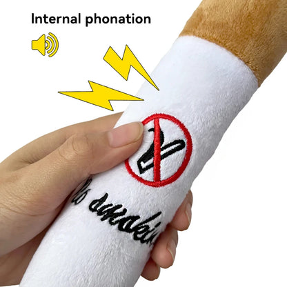 Plush Cigar Squeak Toy for Dogs Interactive Chew