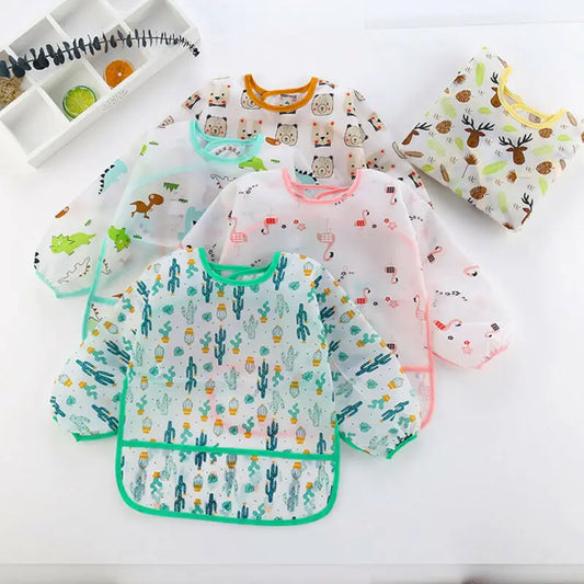 Baby Waterproof Long Sleeve Bib - Toddler Art Smock Apron