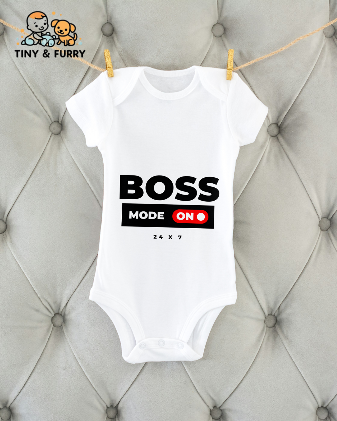 「Boss Mode On」24 x 7 親子裝 (嬰兒連身衣)